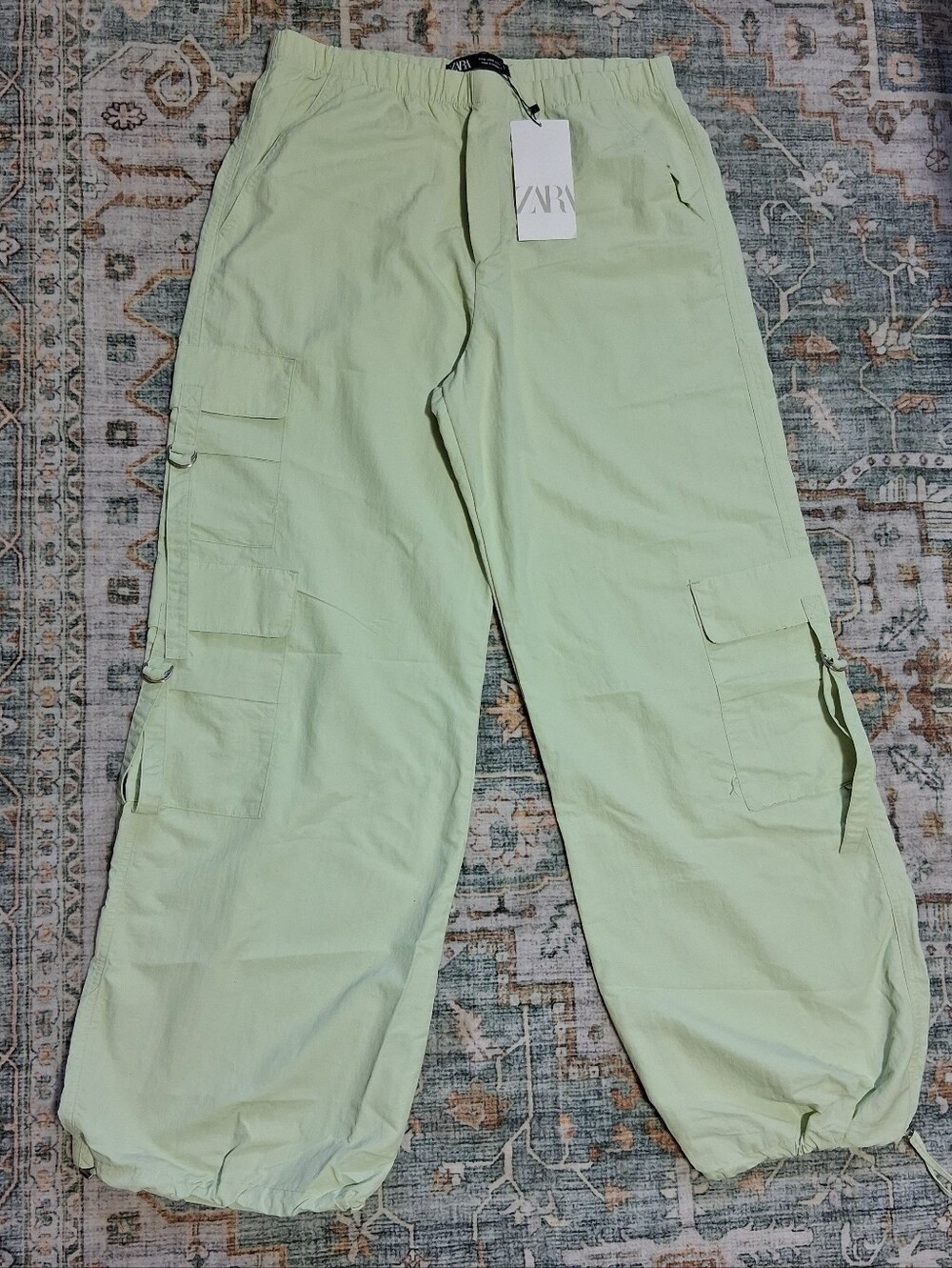 Zara Mint Green Cargo Pants